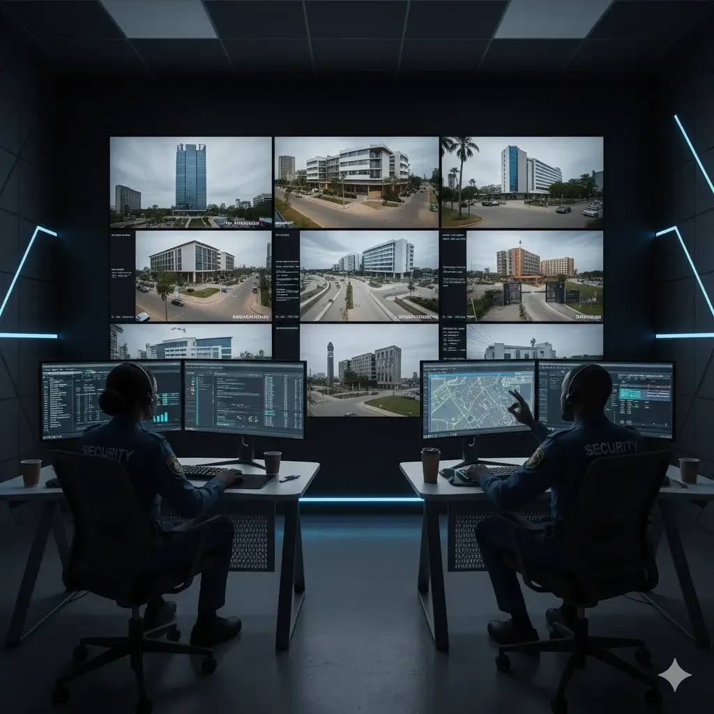 Smart security system control room delivering real-time protection for facilities Nigeria through Fronthill Controls cctv & surveillance system