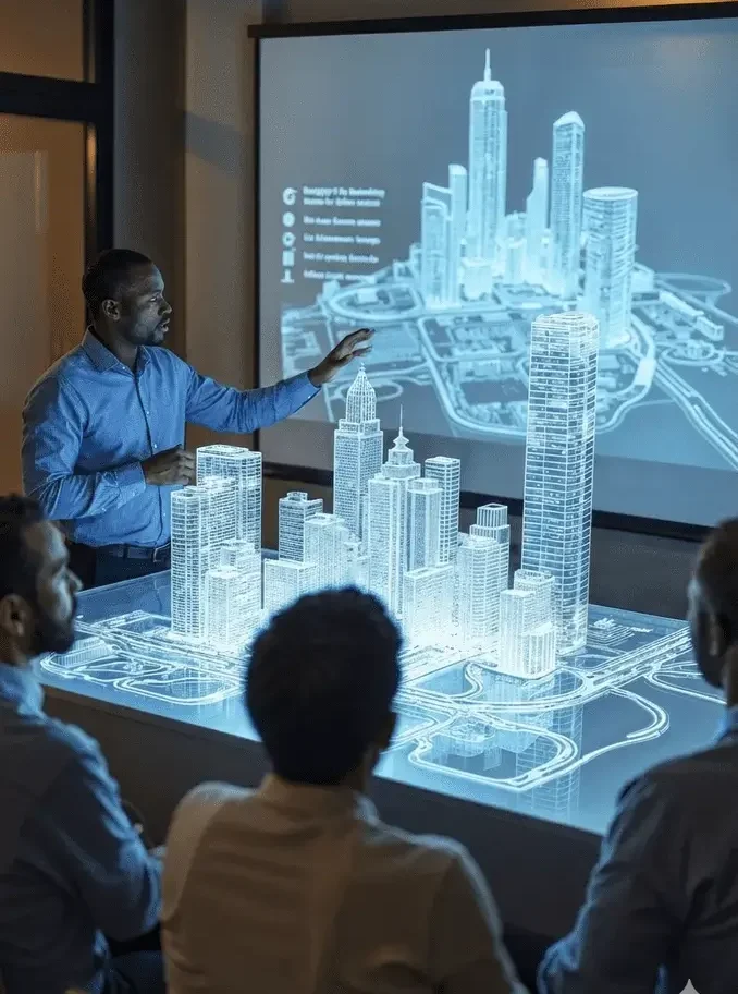 Fronthill Controls team presenting smart building automation solution to client