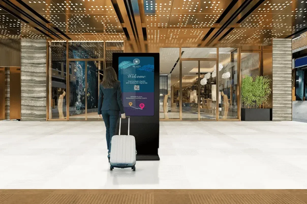 Smart digital signage solution by FrontHill Controls — hotel lobby display and wayfinding system in Lagos and Abuja