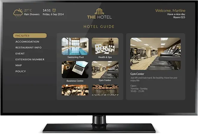 FrontHill Controls hotel IPTV solution — in-room entertainment system for smart modern hotels in Lagos Abuja West Africa