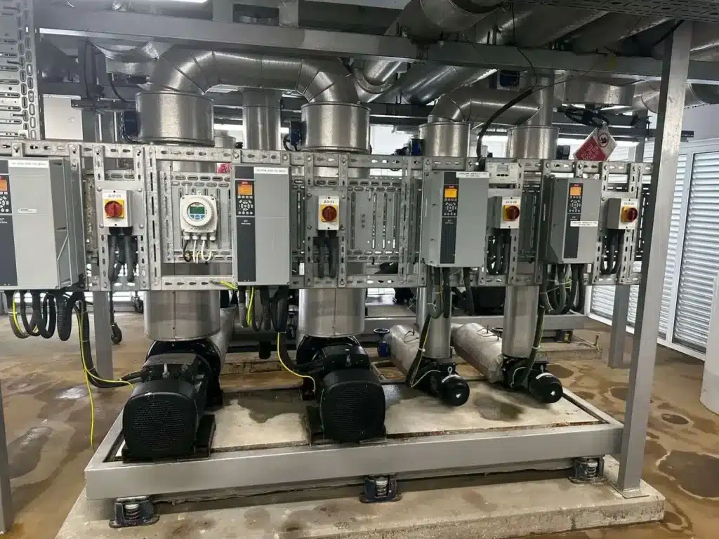 Chiller plant room - Commercial building automation , HVAC automation upgrade for existing building management system Nigeria